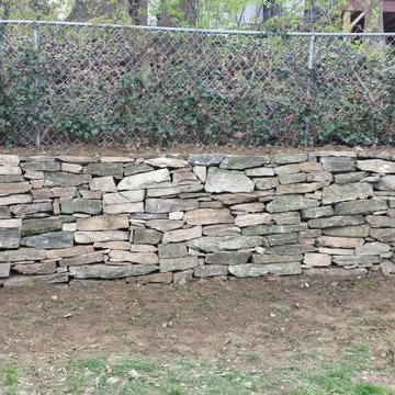 Dry Stacked Field Stone Wall Repair in Silver Spring MD