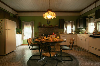 Kitchen/dining room combo - large transitional kitchen/dining room combo idea in Atlanta
