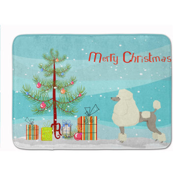 Poodle Christmas Tree Machine Washable Memory Foam Mat Doormats