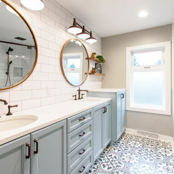 Bold Blue Master Bath