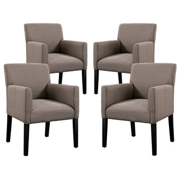 Chloe Armchair Upholstered Fabric, Set of 4, Gray