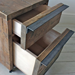 Katy Reclaimed Scaffolding Board Drawer Unit on Castors - Nightstands And Bedside Tables