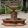 Campania Beauvais Garden Water Fountain, Aged Limestone