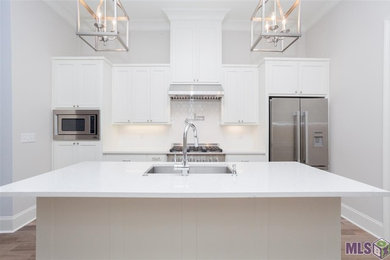 Example of a transitional home design design in New Orleans