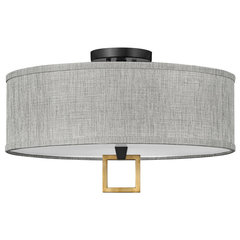 Livex Lighting 58896 Bellingham 13W Semi-Flush Drum Ceiling - Transitional  - Flush-mount Ceiling Lighting - by Buildcom