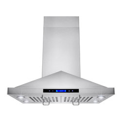AKDY - AKDY AGRH0183 Euro Stainless Steel Island Mount Range Hood - Range Hoods And Vents