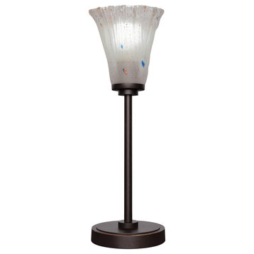 Luna 1-Light Table Lamp, Dark Granite/Fluted Frosted Crystal