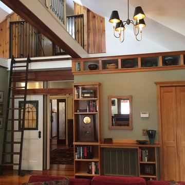 Open Concept Kitchen, Loft, and Living Areas with Dining