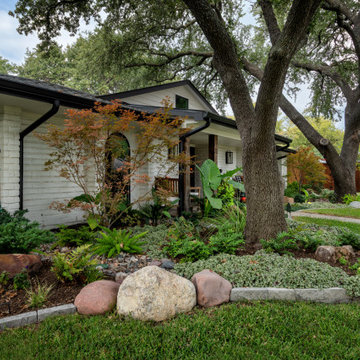 Backyard & Front Yard Remodel with Patina Metal Planters and Faux Turf
