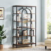 Tribesigns 5-tier Bookshelf, Tall Bookcase Organizer Home Office,Brown and Black