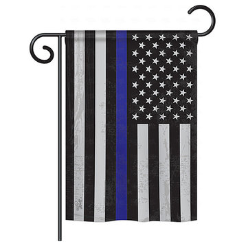 US Blue Stripe Americana, Military Garden Flag, 13"x18.5"