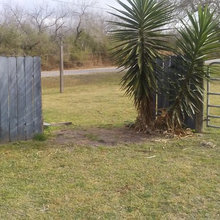 fenced driveway entrance