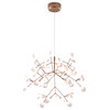 28" 45-Light Matte Copper Metal Led Chandelier With White Acrylic Shades