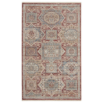 Nourison Enchanting Home 3' x 5' Blue/Brick Farmhouse & Country Indoor Rug