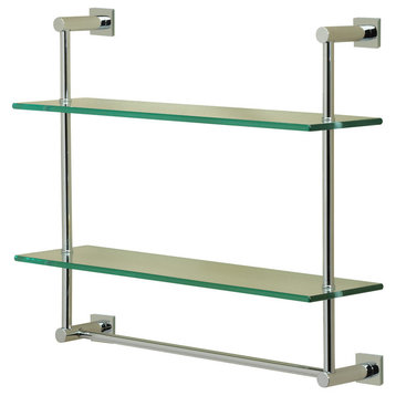 Essentials/Braga 2-Tier Shelf With Towel Bar, Chrome