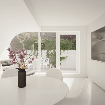 Arbery Road - Kitchen - Minimal White - Curved Ceiling