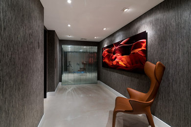 Hallway - contemporary hallway idea in Miami