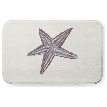 34" x 21" Starfish Bathmat, Dusty Purple