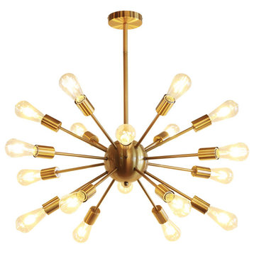 Sputnik 18-Light Chandelier in Brass