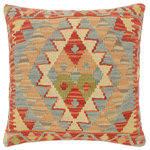 Bareens Designer Rugs - Southwestern Turkish Haines Hand Woven Kilim Pillow - Embellish your home with this timeless casual chic handmade Southwestern Kilim throw pillow covers made with wool and cotton. Constructed on a loom by Nomad Turkman people with hand spun wool and Natural Vegetable dyes these beautiful Kilim pillow covers are known for their beautiful repetitive geometrical, naturalistic floral and traditional patterns yet still giving it a moden look. Masterfully artisan-crafted on traditional Kilim looms with a contemporary fashion palette producing bold intricate sharp patterns making them a standout piece in any decor.