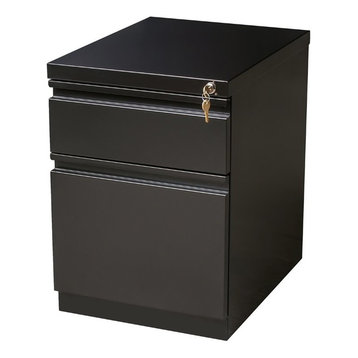 Hirsh 20-in Deep Mobile Pedestal File 2-Drawer Box/File Full Width Pull Black