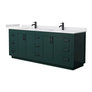 Green / White Cultured Marble Top / Matte Black Hardware