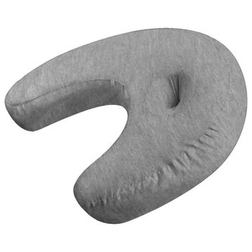 Jersey Gray Cover For Side Sleeper Ear Hole Pillow, Jersey Replacement Cover