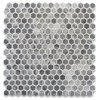 Bardiglio Gray Marble 2" Hexagon Tile Thassos White Strips Polished, 1 sheet