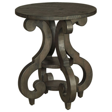 Magnussen Bellamy Round Accent End Table in Peppercorn