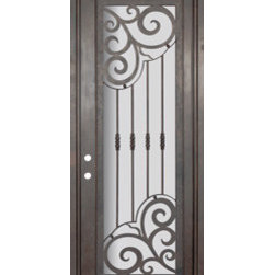 Barcelona 36x96 Forged Iron Single Door 14 Gauge Steel - Front Doors