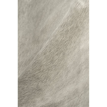 HomeRoots 72" x 84" Natural and Light Gray Cowhide Area Rug