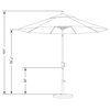 9' Aluminum Umbrella Push Tilt, Sunbrella, Spectrum Cilantro