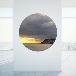 Home Office Art - Porthole Art on Glass 1200mm diameter "Awakening" Nobbys Head - Fine Art Prints