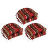 16" Outdoor U-Shaped Tufted Chair Cushions, Set of 6, Montserrat Sangria
