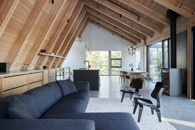 Inspiration for a contemporary kitchen remodel in Denver with an island