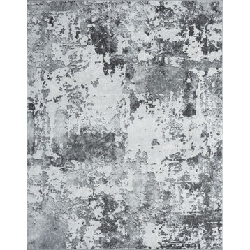 Jose Contemporary Abstract Gray/Gray Indoor Rectangle Area Rug, 5'x7'