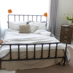 Carla Dark Steel Pipe & Industrial Scaffolding Fittings Kingsize Bed Frame - Panel Beds
