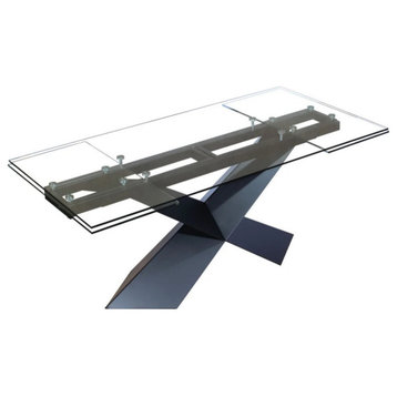 Orin Modern Extendable Glass Dining Table