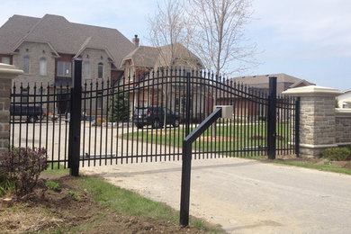 Residential Iron Swing Gates with Intercom Access
