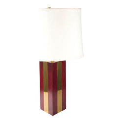 LAMP TABLE LEATHER / BRASS - Table Lamps