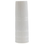 Sagebrook Home - Ceramic 15"H Lined Cylinder Vase, White - Uniquely designed and constructed to fit any taste and personality. Our vases are next level decor, durable, trend lasting, stylish, and are sure to make a stunning statement in any room. Mothers, Grandmas, Sisters, Aunties, Cousins, Nieces, and Daughters will appreciate and love these vases. Use as a floral vase, accent home decorations, or present as a thoughtful gift. Suitable for weddings, living room and dining table centerpieces, garden settings, kitchen tabletops, coffee tables, and office decor. A great gift idea for flower or plant lovers! Can be a thoughtful gift for weddings, birthdays, parties, Valentines Day, Christmas, Mothers Day, New Year, Thanksgiving, bridal and baby showers, housewarmings, or just because occasions. Sagebrook Home has been formed from a love of design, a commitment to service and a dedication to quality. They create and import fashion forward items in the most popular design styles. Backed with years of experience in the textile field, they are now providing a complete home decor story. The combination of wall decor, furniture, lighting and home accessories are all coordinated with textiles to provide a complete home look. Sagebrook Home is committed to providing the best home decor and accent pieces at value prices.