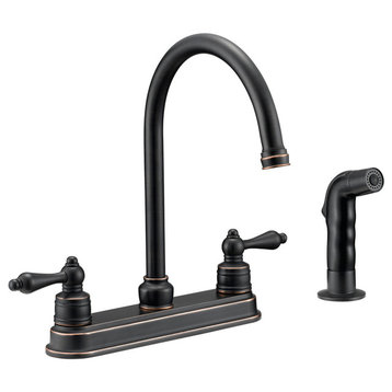 Designers Impressions 658847 Oil Rubbed Bronze Kitchen Faucet With Sprayer