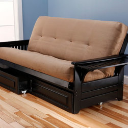 Phoenix Black Futon | Suede Peat Futon Mattress - Products