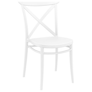Cross Resin Outdoor Chair White, Set of 2