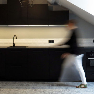 Rénovation d'un appartement de deux pièces sous les toits, Paris 9ème