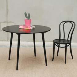Black Ironica 100cm Round Kitchen Table by Tom Kelley for TON - Dining Tables