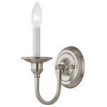 Livex Lighting - Cranford Wall Sconce, Brushed Nickel - A beautiful squared arm in a brushed nickel finish give this cranford wall sconce a transitional update to a traditional look.