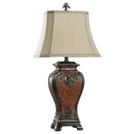 StyleCraft Home Collection - Dundee Table Lamp Faux Crocodile Hide and Gold Highlighted Finish, Cream Fabric - Accent your decor with this lovely Table Lamp.