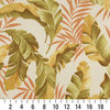 Orange Green And Gold Floral Leaf Outdoor Marine Upholstery Fabric By The Yard