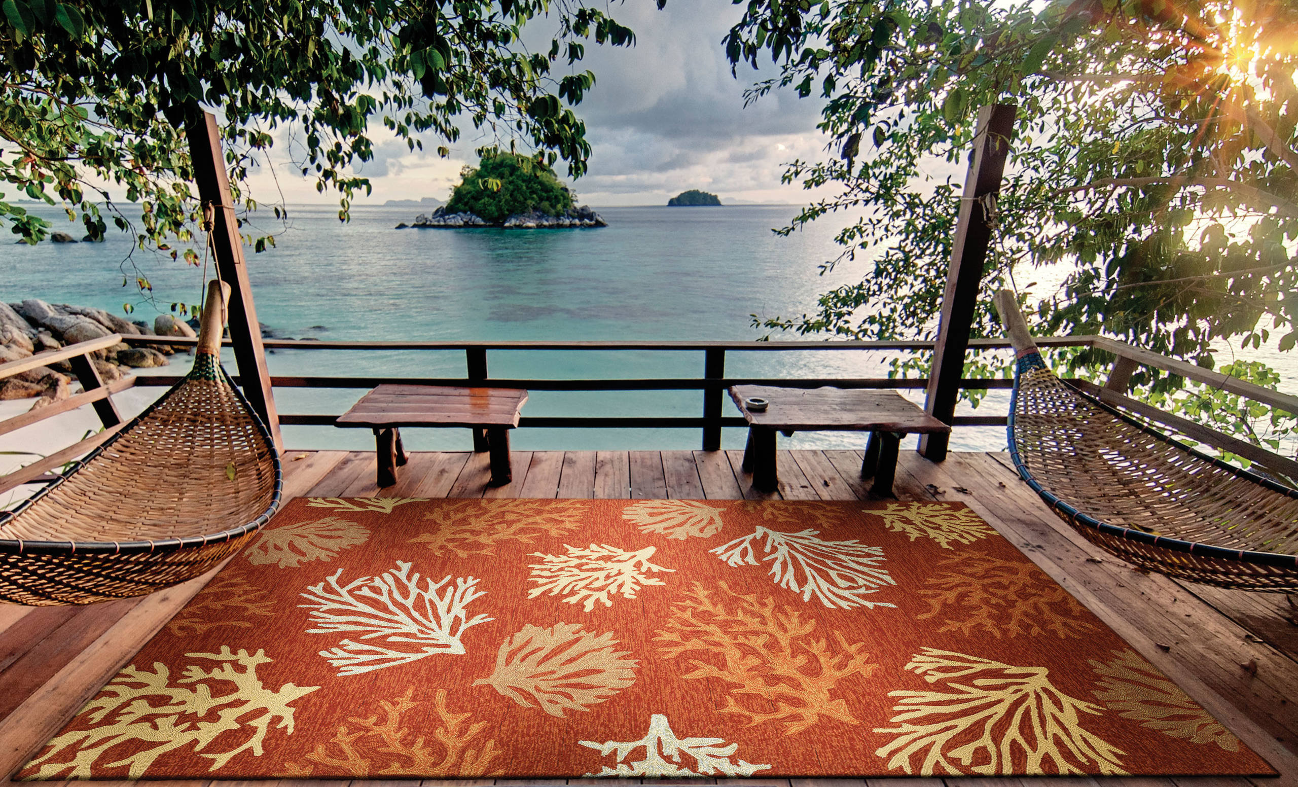 Couristan Outdoor Escape Sea Reef Indoor/Outdoor Area Rug, 8'x11 ...